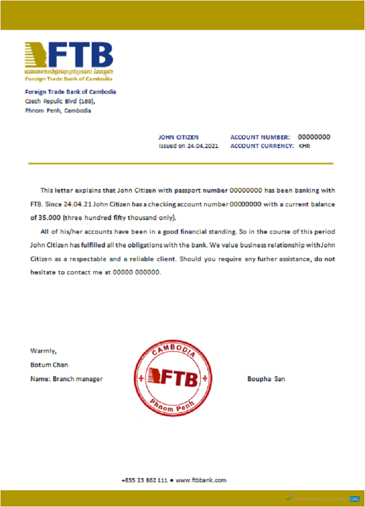 Download Cambodia Foreigntradebank reference Photoshop template